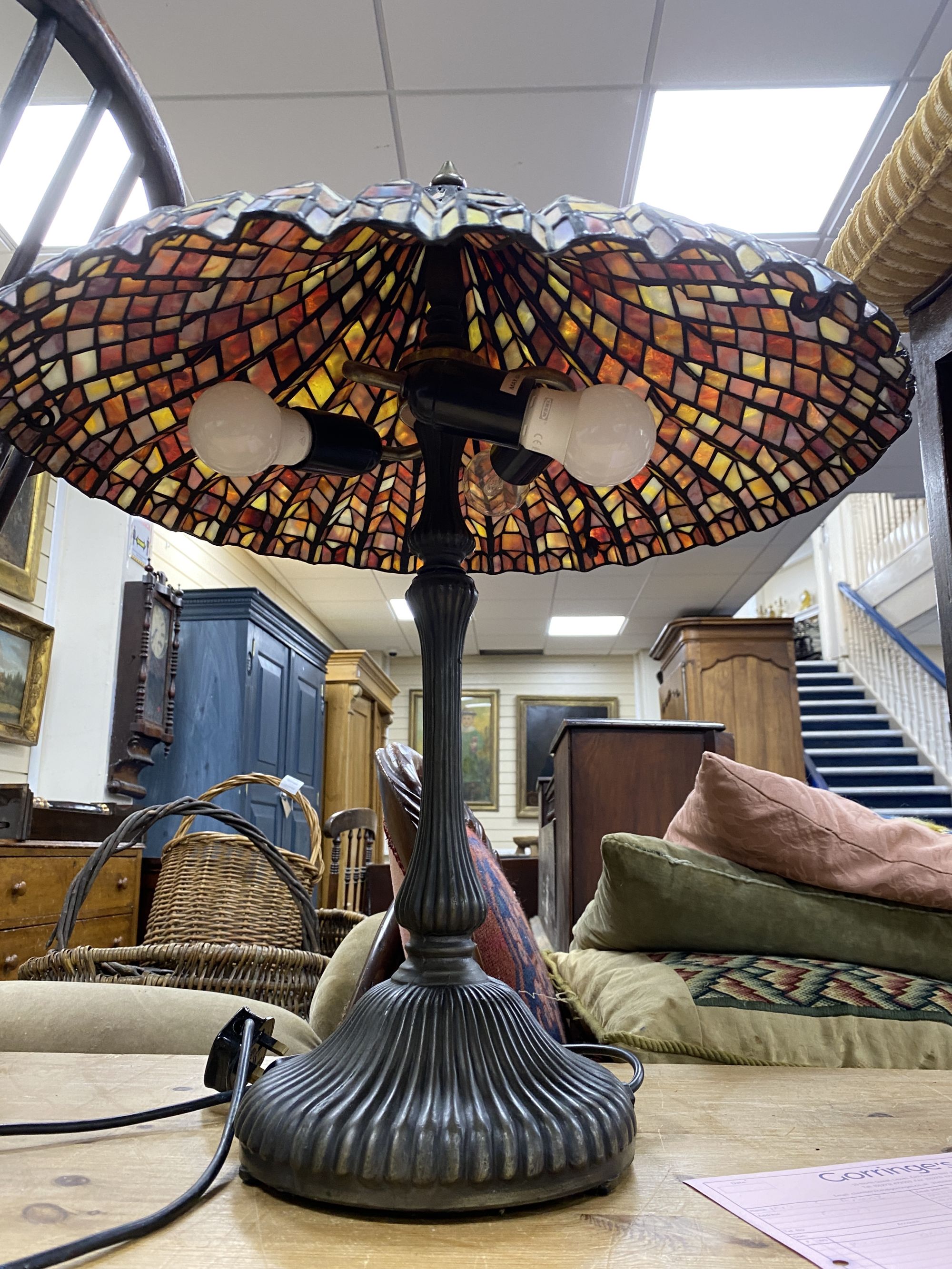 A Tiffany style lamp, height 60cm